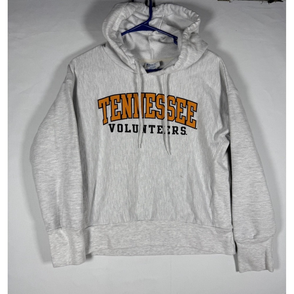 Tennessee Volunteers Sweatshirt Womens Medium Gray Champion Reverse Weave Hoodie